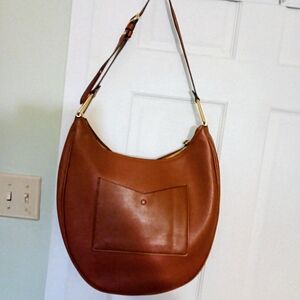 Anne Klein Elegant Brown Leather Shoulder Bag